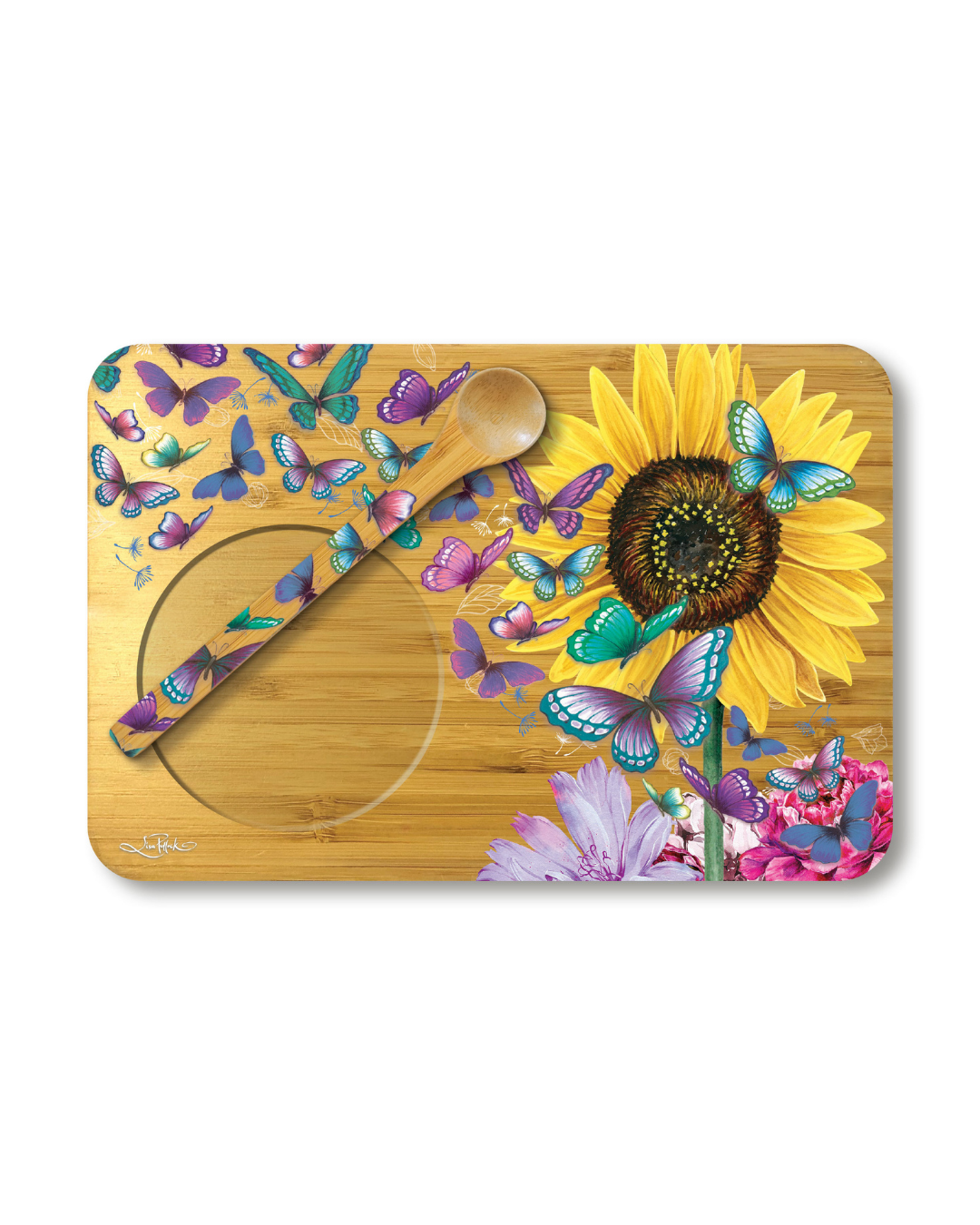 Bamboo Tea Time Tray - Sunny Butterflies