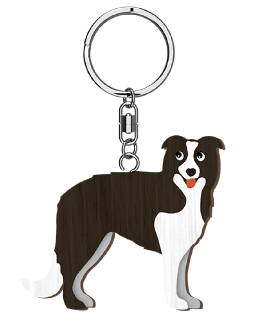 I Love My Border Collie Key Ring