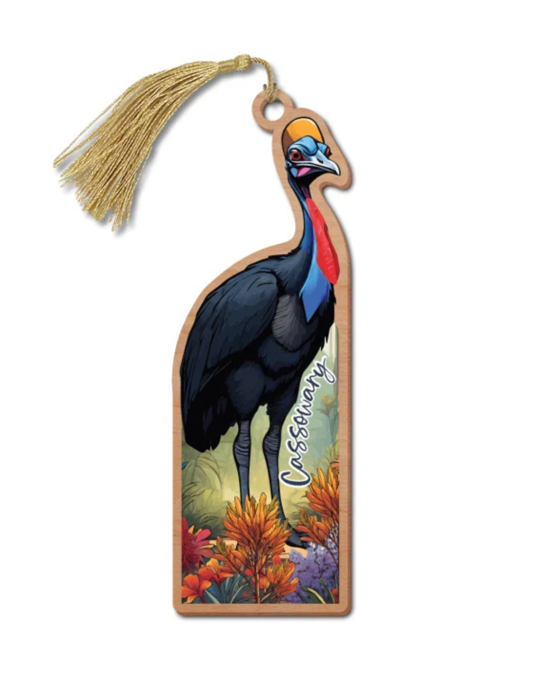 Australian Made Wooden Bookmark - Cassowary