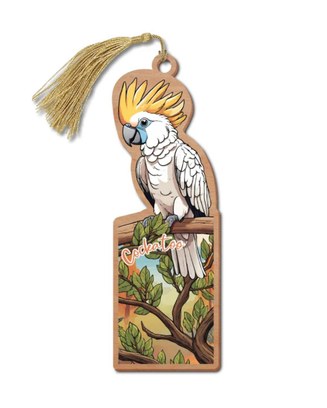 Australian Made Wooden Bookmark - Cockatoo
