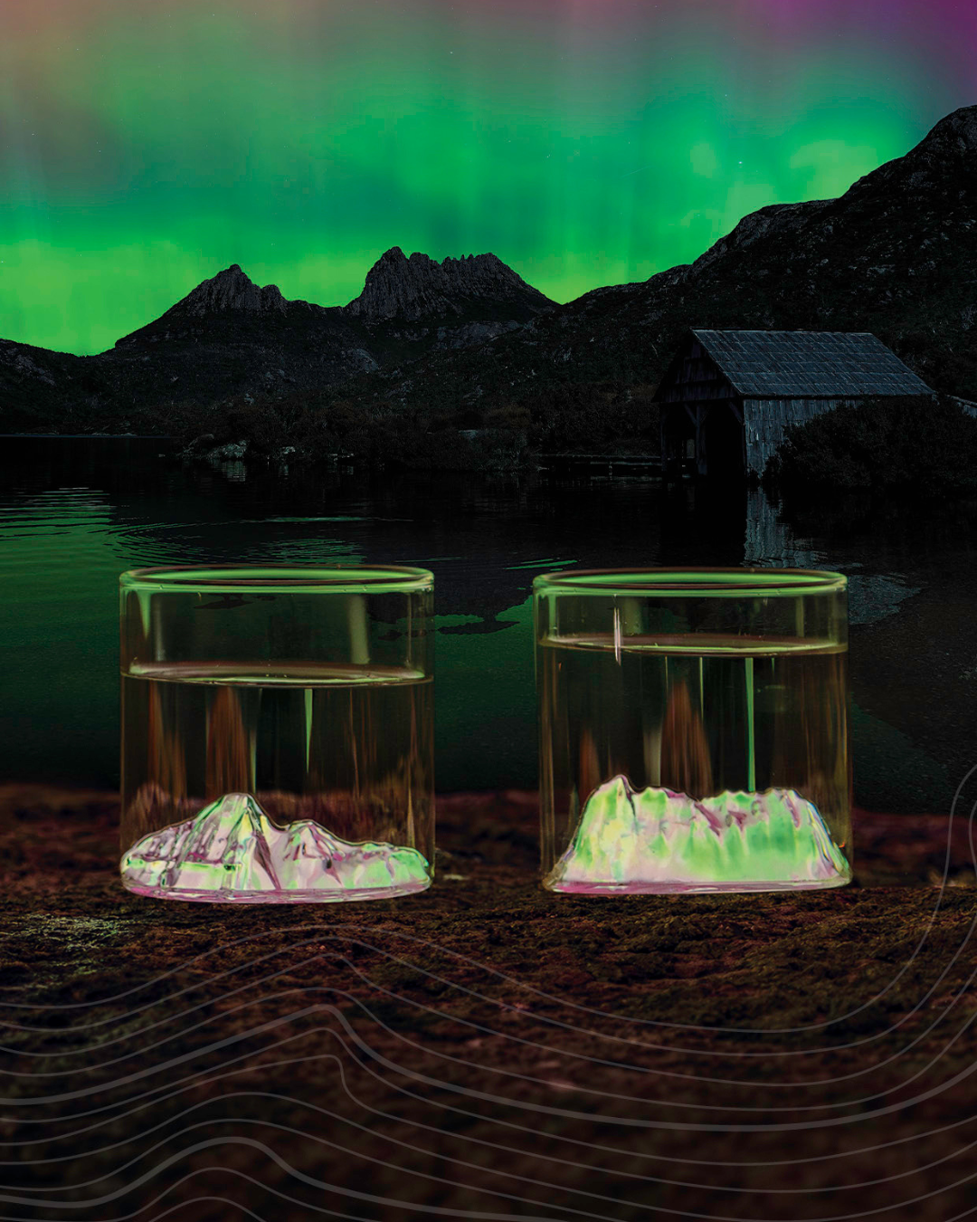 Cradle Mountain Glass Twin Set