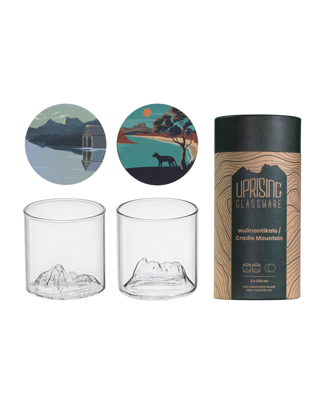 Cradle Mountain Glass Twin Set