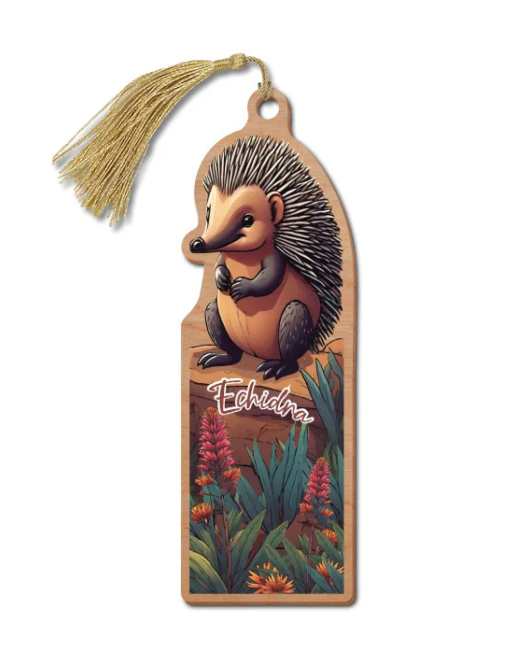 Australian Made Wooden Bookmark - Echidna