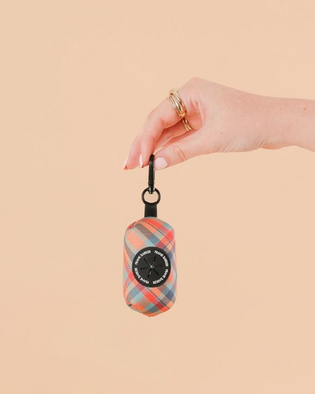 Frank Barker Orange Plaid Poop Bag