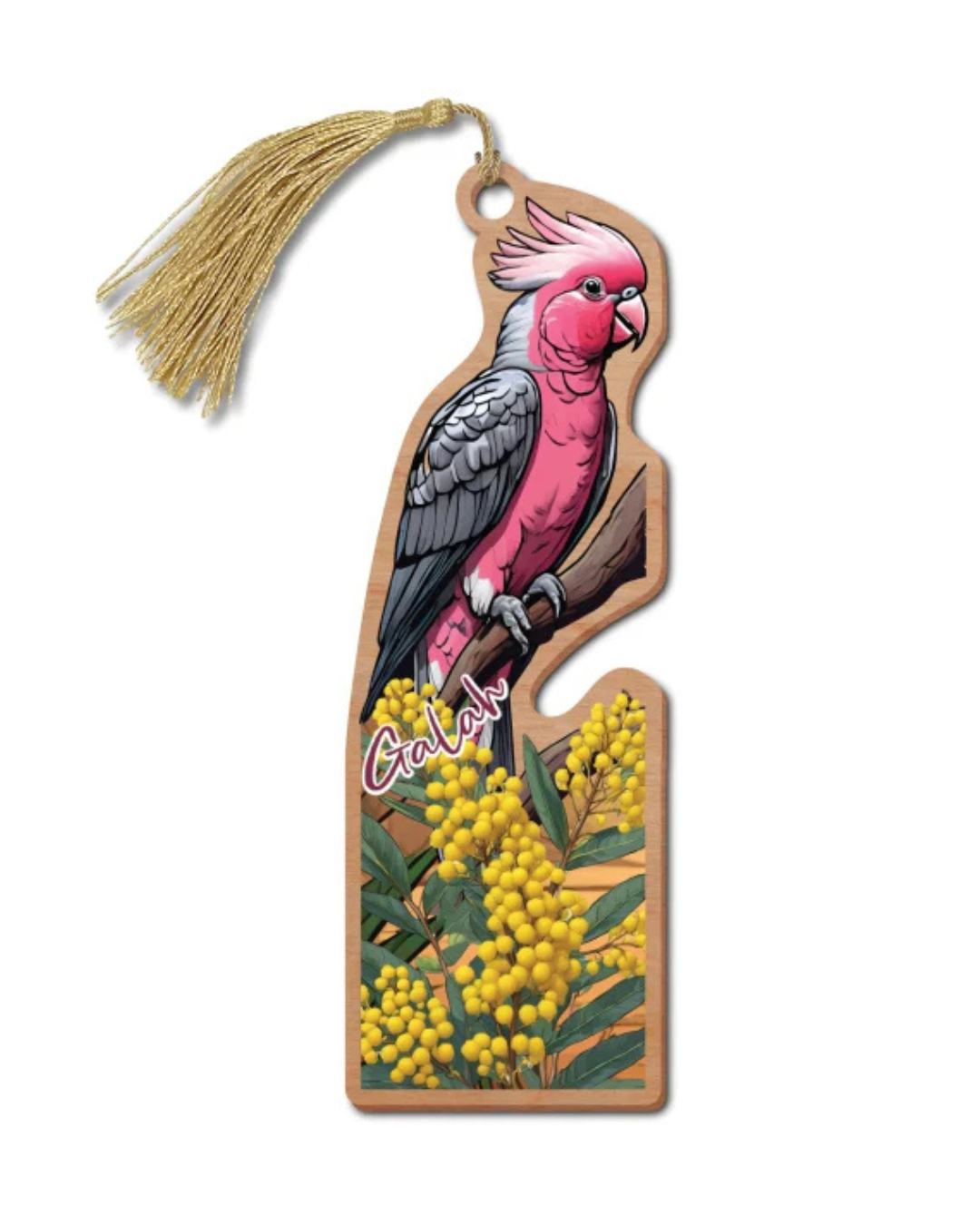 Australian Made Wooden Bookmark - Galah