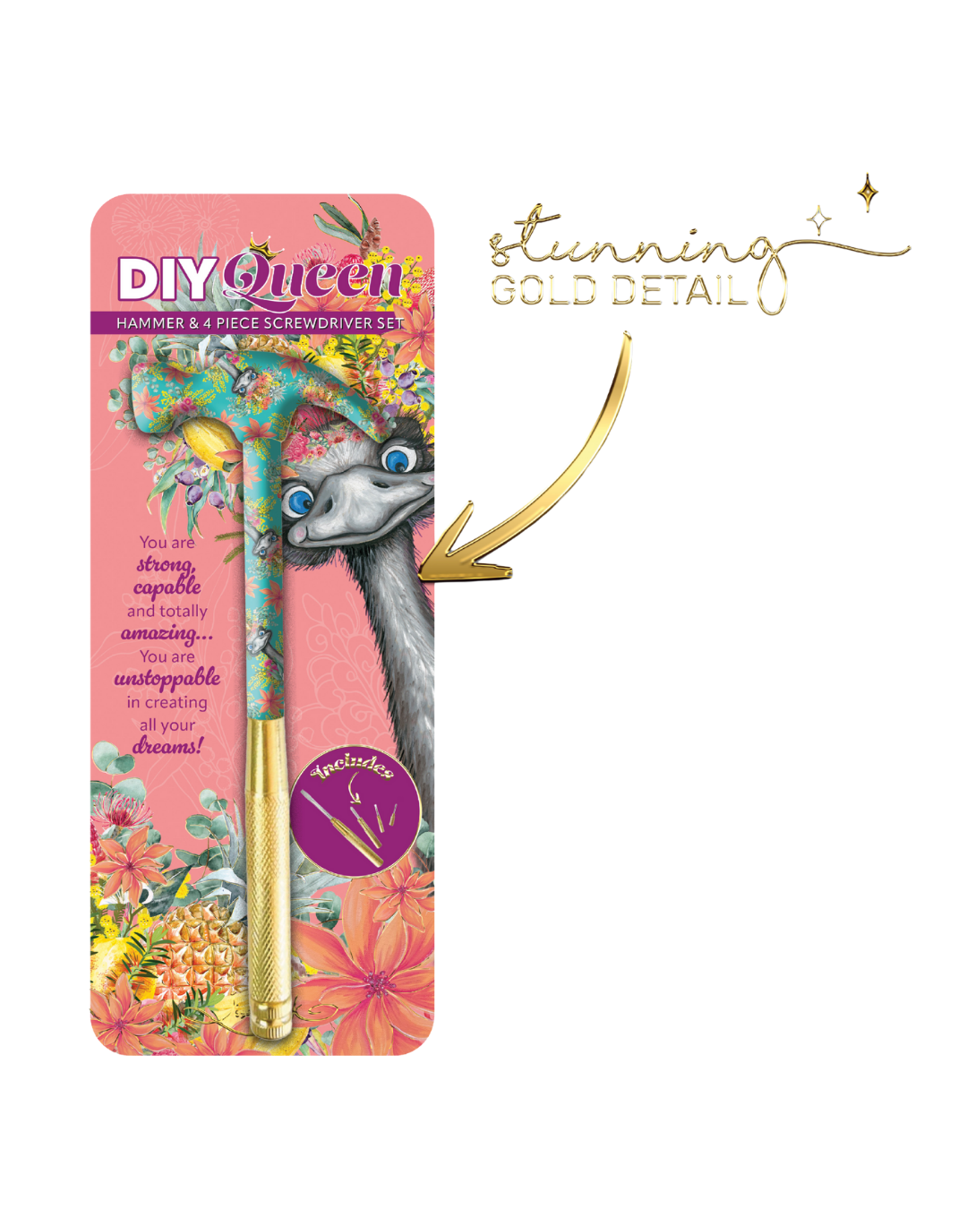 Happy Emu Hammer and Screwdriver