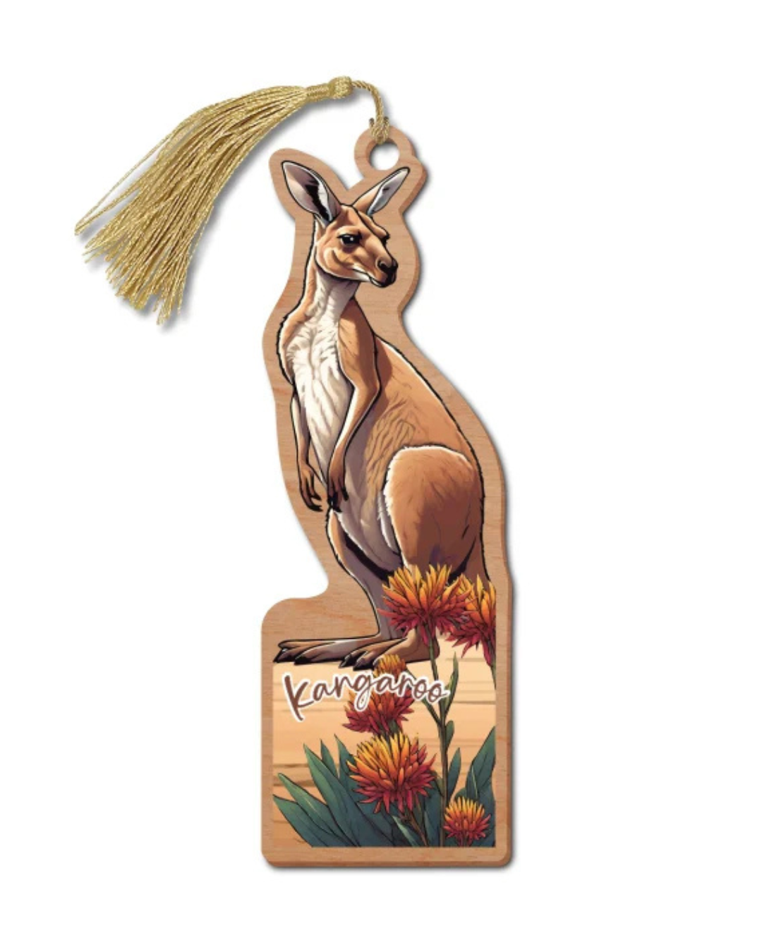 Australian Made Wooden Bookmark - Kangaroo