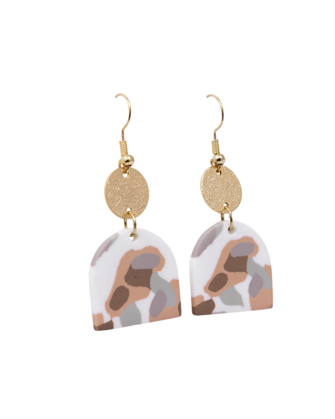 Beige Terrazzo Earrings