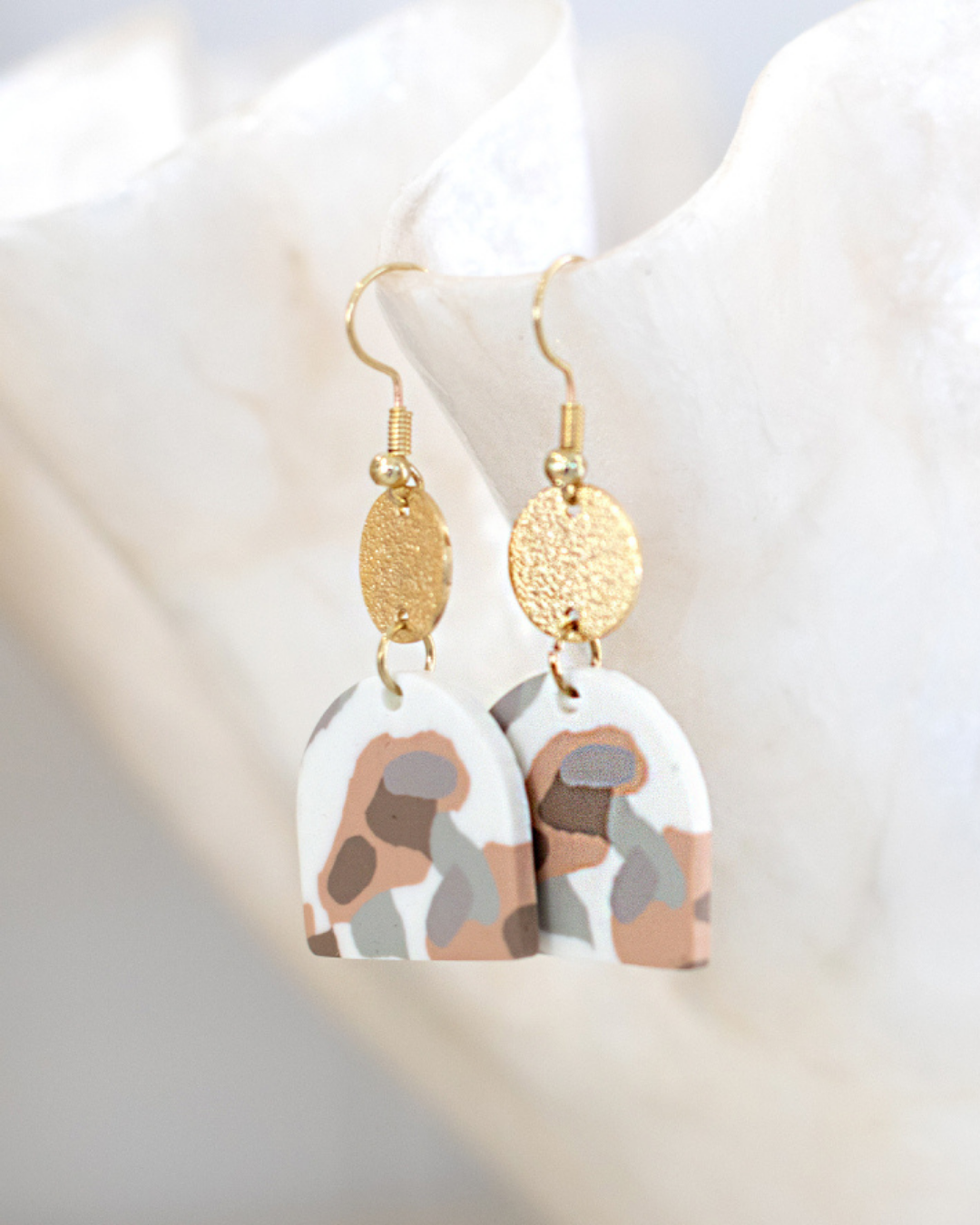 Beige Terrazzo Earrings