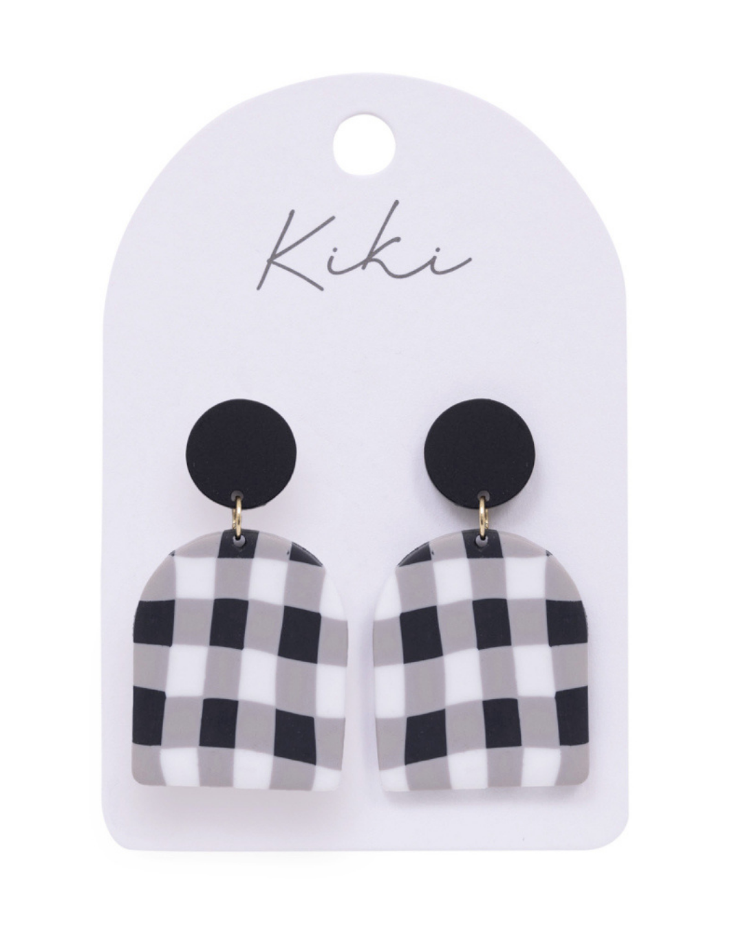 Black & White Gingham Earrings