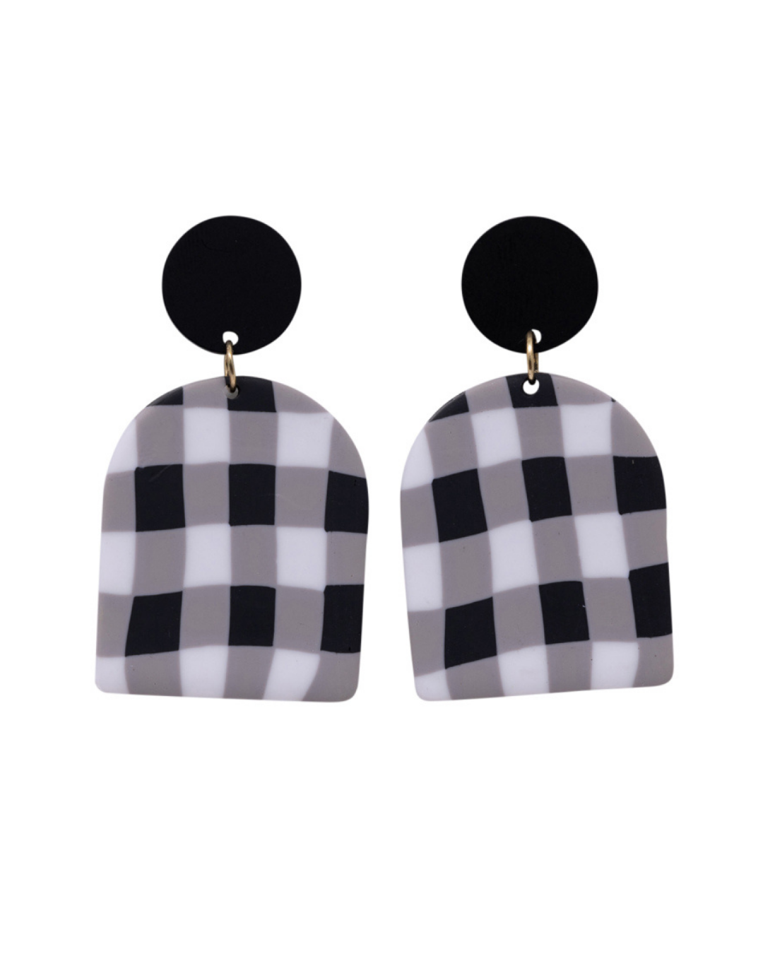Black & White Gingham Earrings
