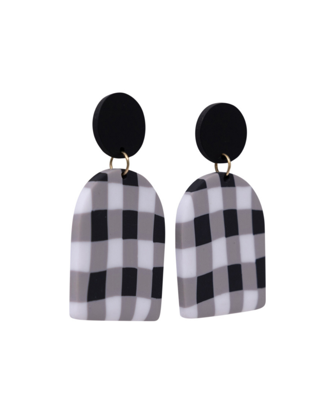 Black & White Gingham Earrings