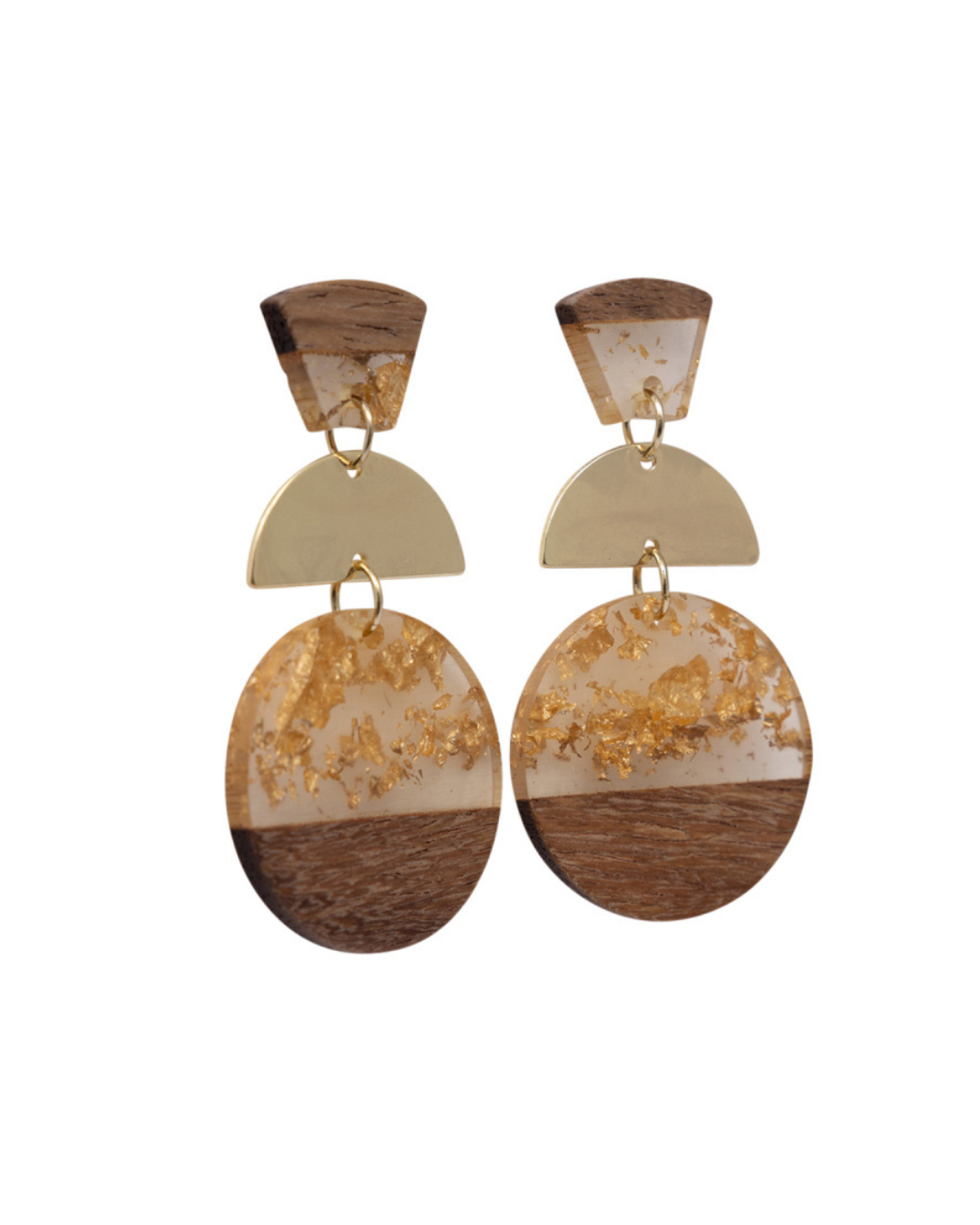 Gold Foil Curves Earrings