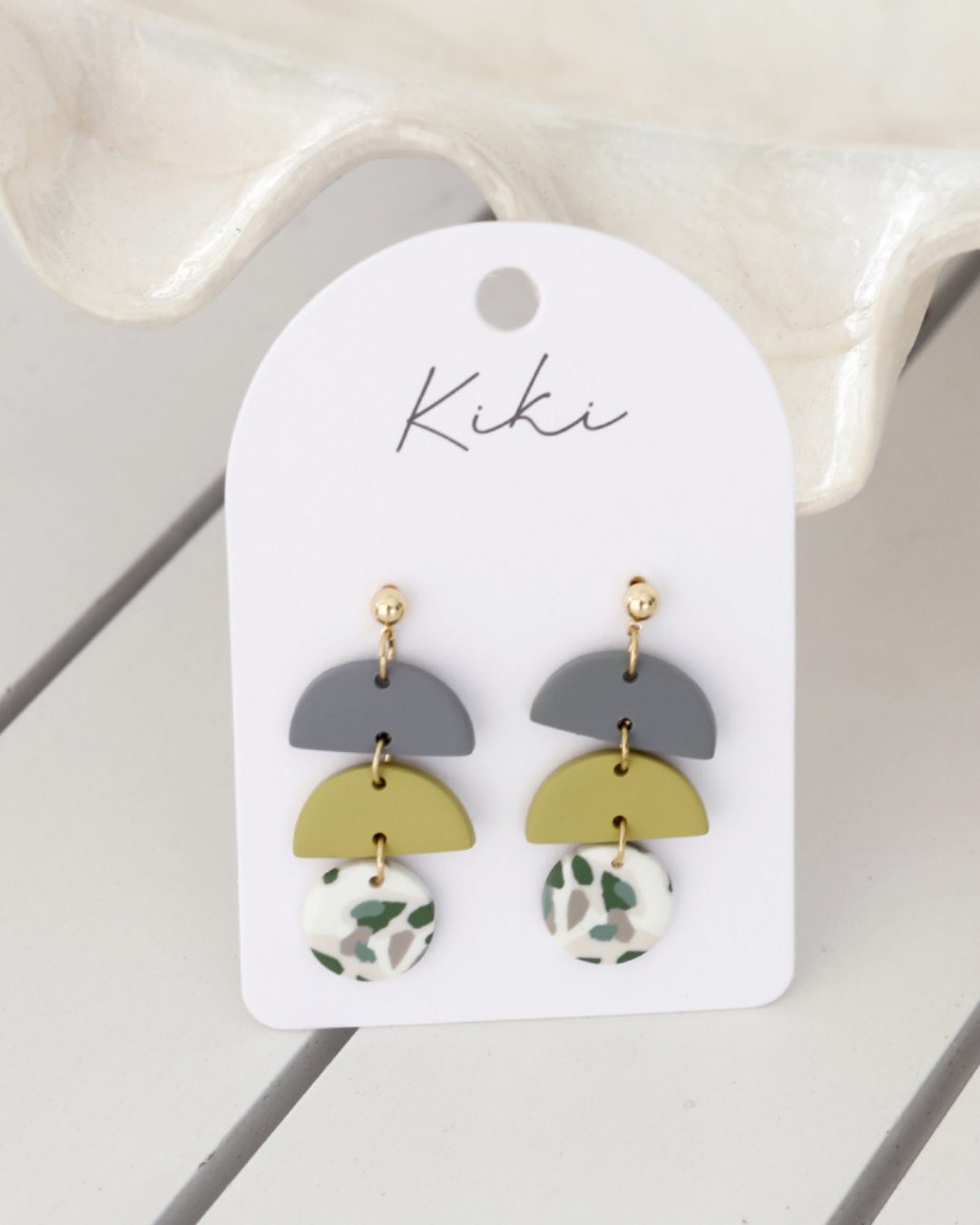 Green Terrazzo Earrings