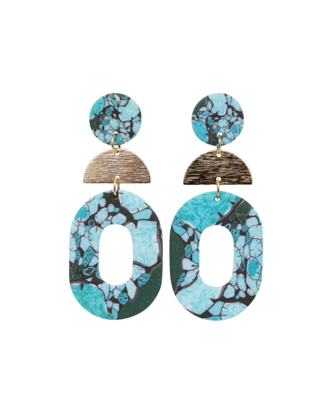 Turquoise Marble Earrings