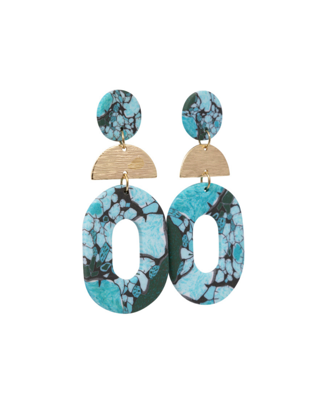 Turquoise Marble Earrings