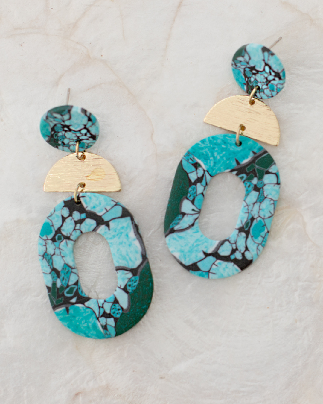 Turquoise Marble Earrings