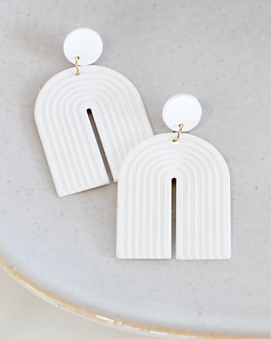 White Arch Earrings