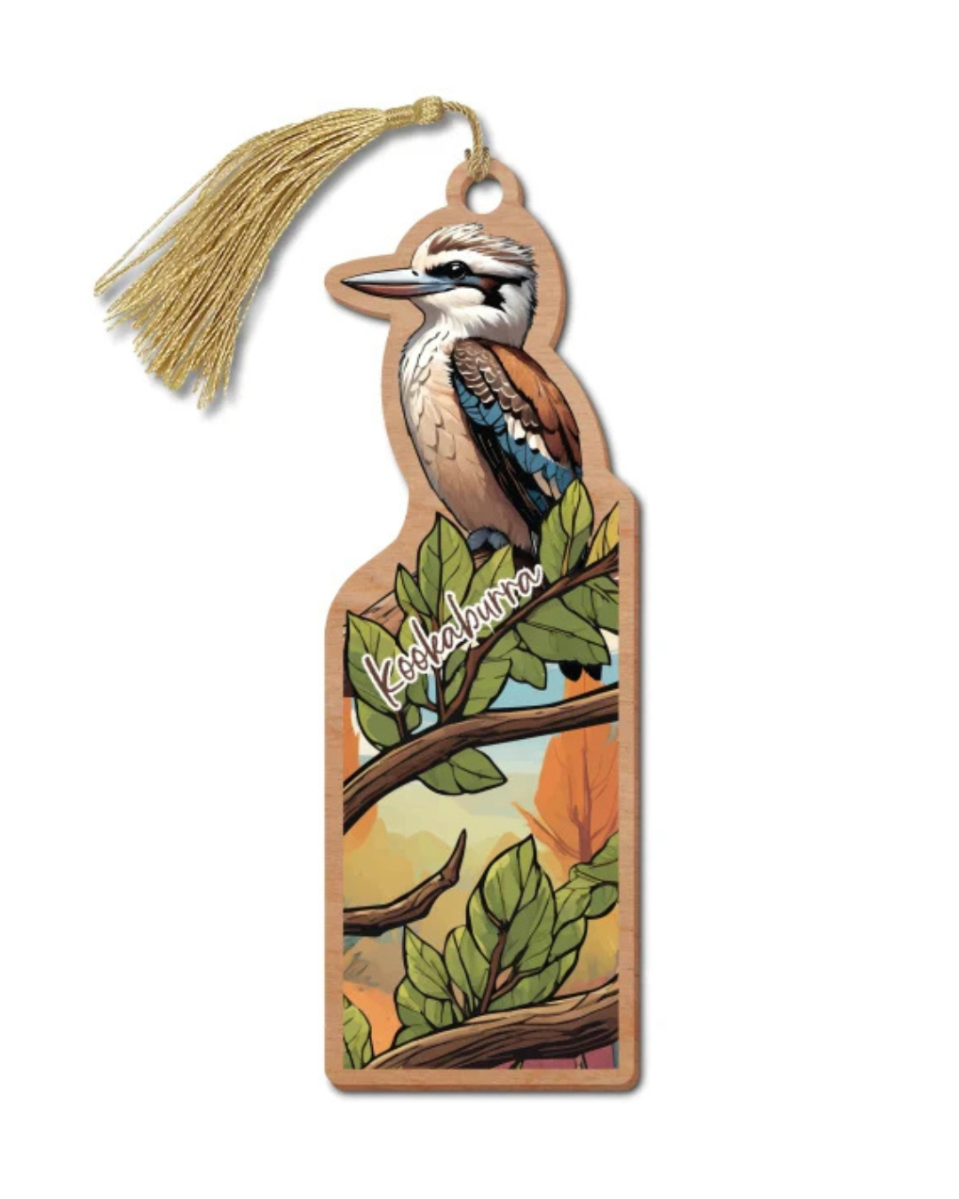 Australian Made Wooden Bookmark - Kookaburra