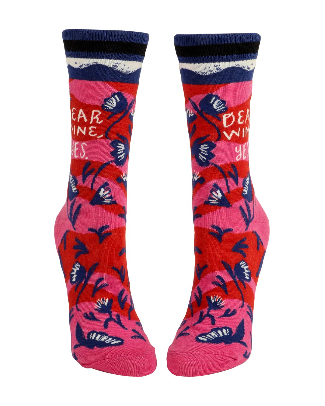 Ladies Crew Socks - Dear Wine, Yes