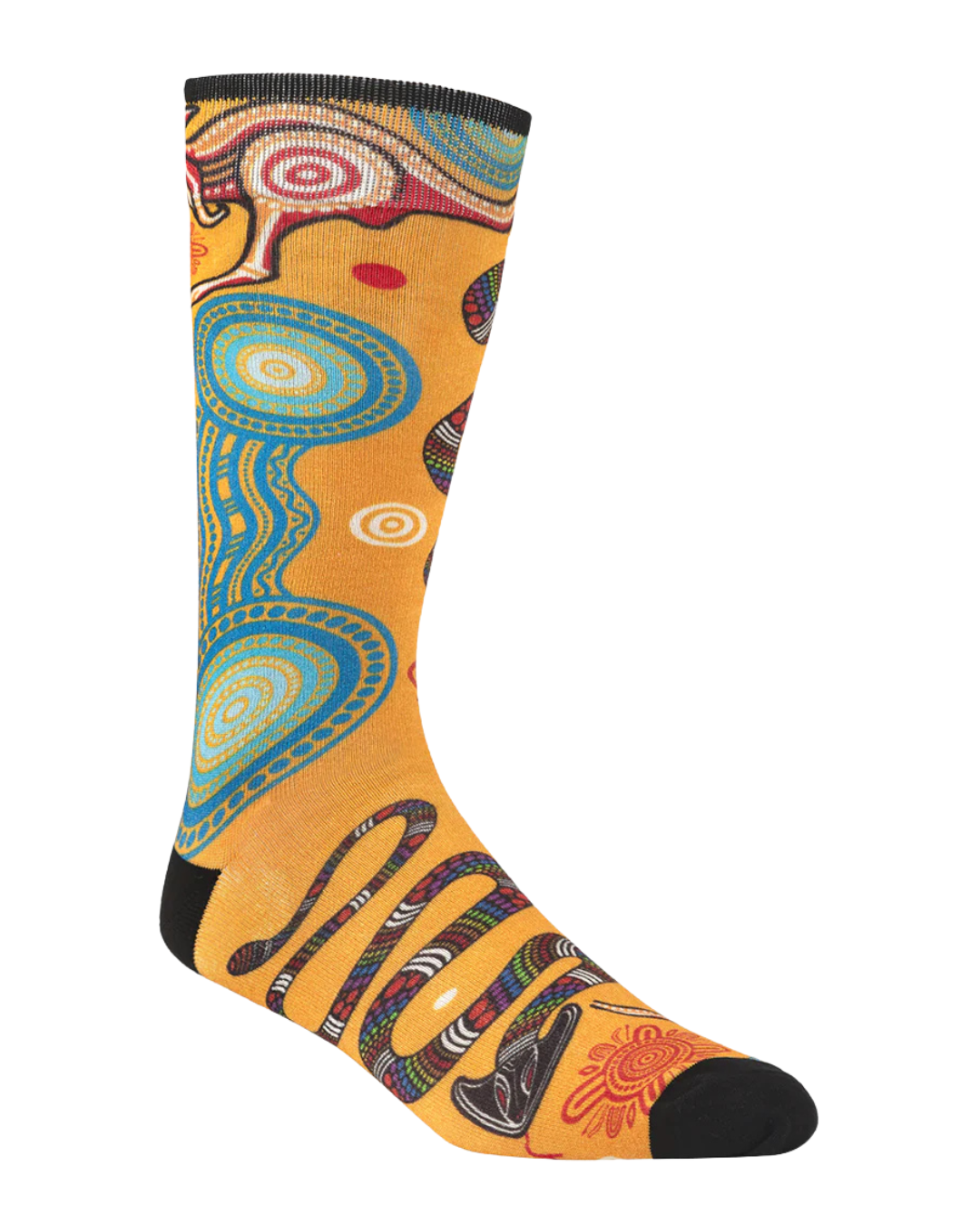 Mens Native Australian Rainbow Serpent Bamboo Sock
