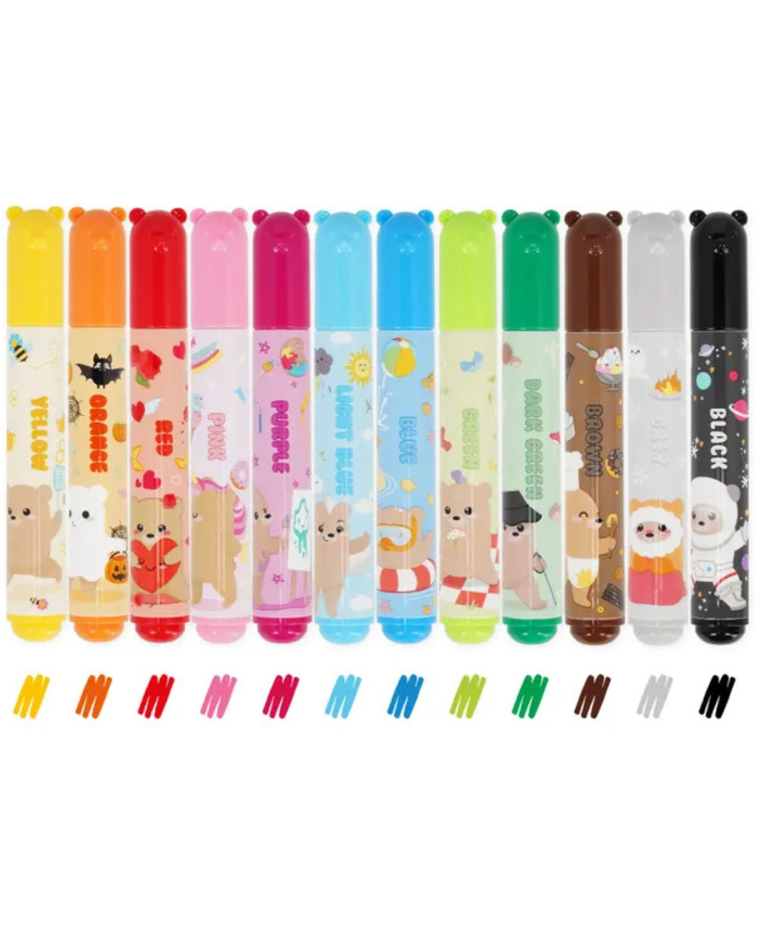 Set of 12 Markers - Teddy Friends