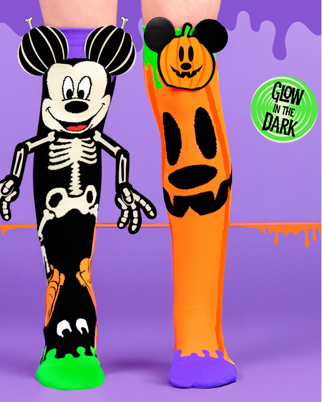 Mickey Glow In The Dark Socks