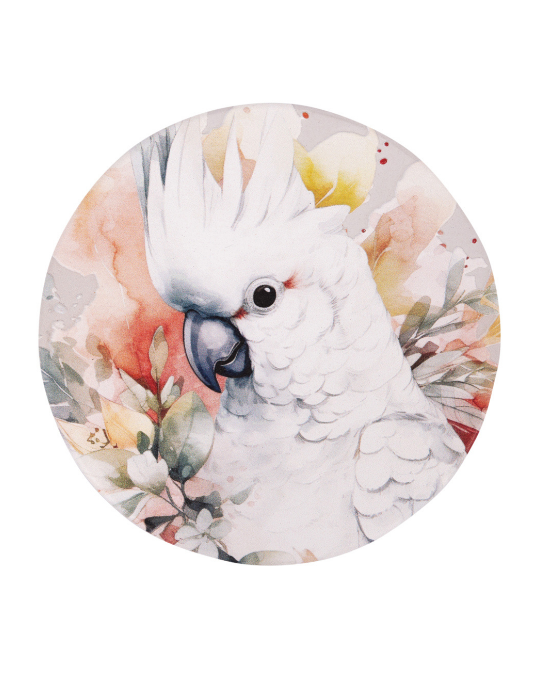 Native Blooms Cockatoo Ceramic Coaster