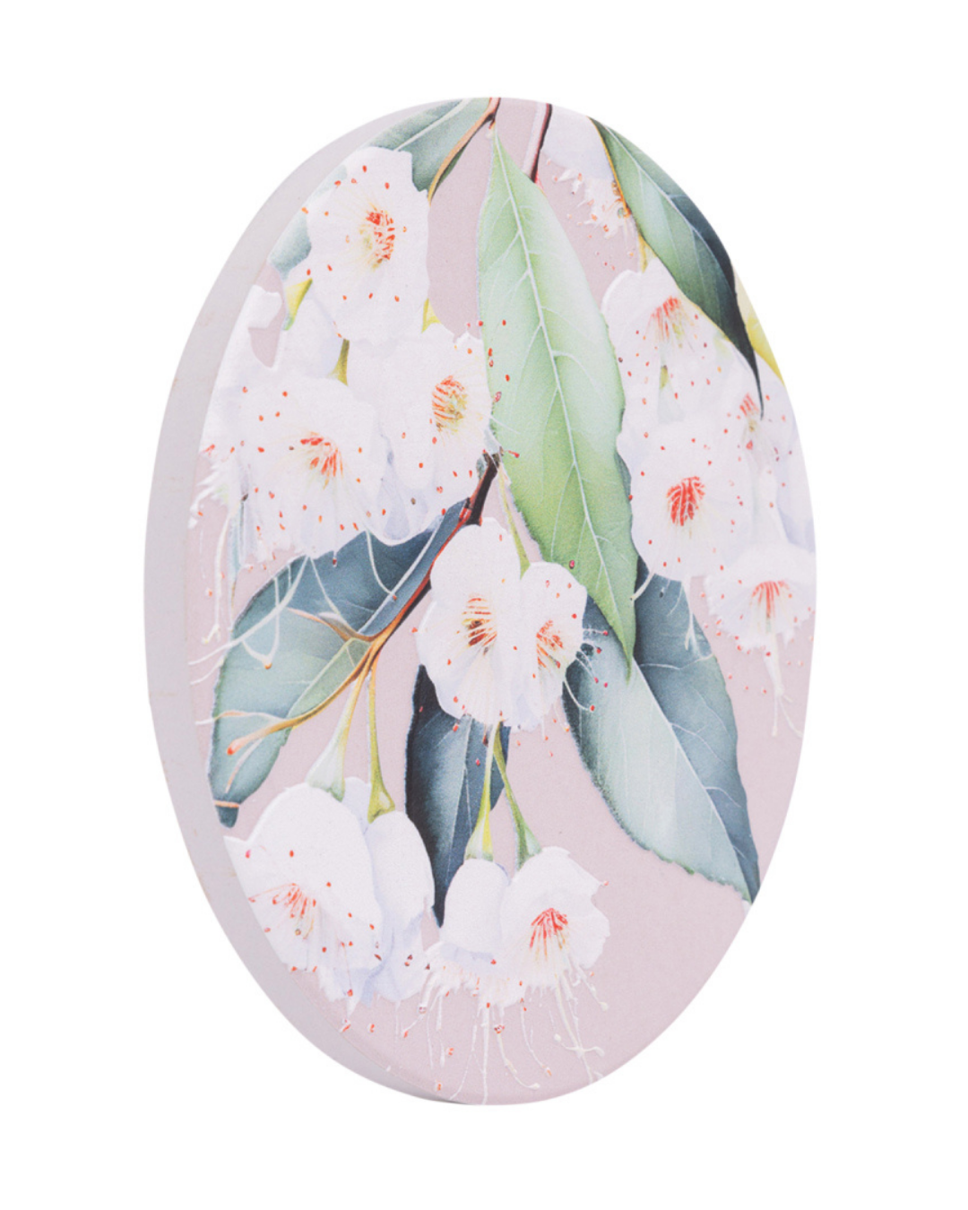 Native Blooms White Floral Ceramic Coaster