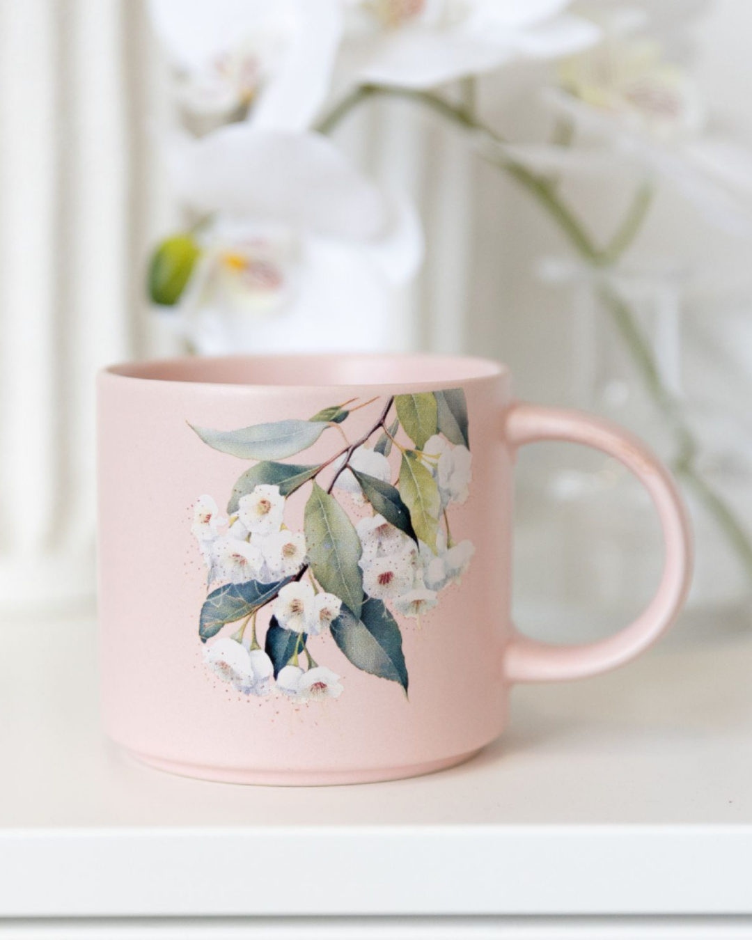 Native Blooms White Floral Mug