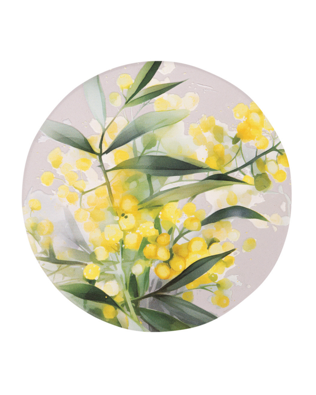 Native Blooms Yellow Wattle Ceramic Coaster