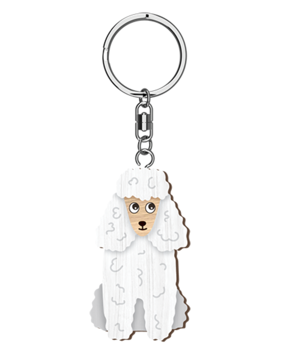 I Love My Poodle Key Ring