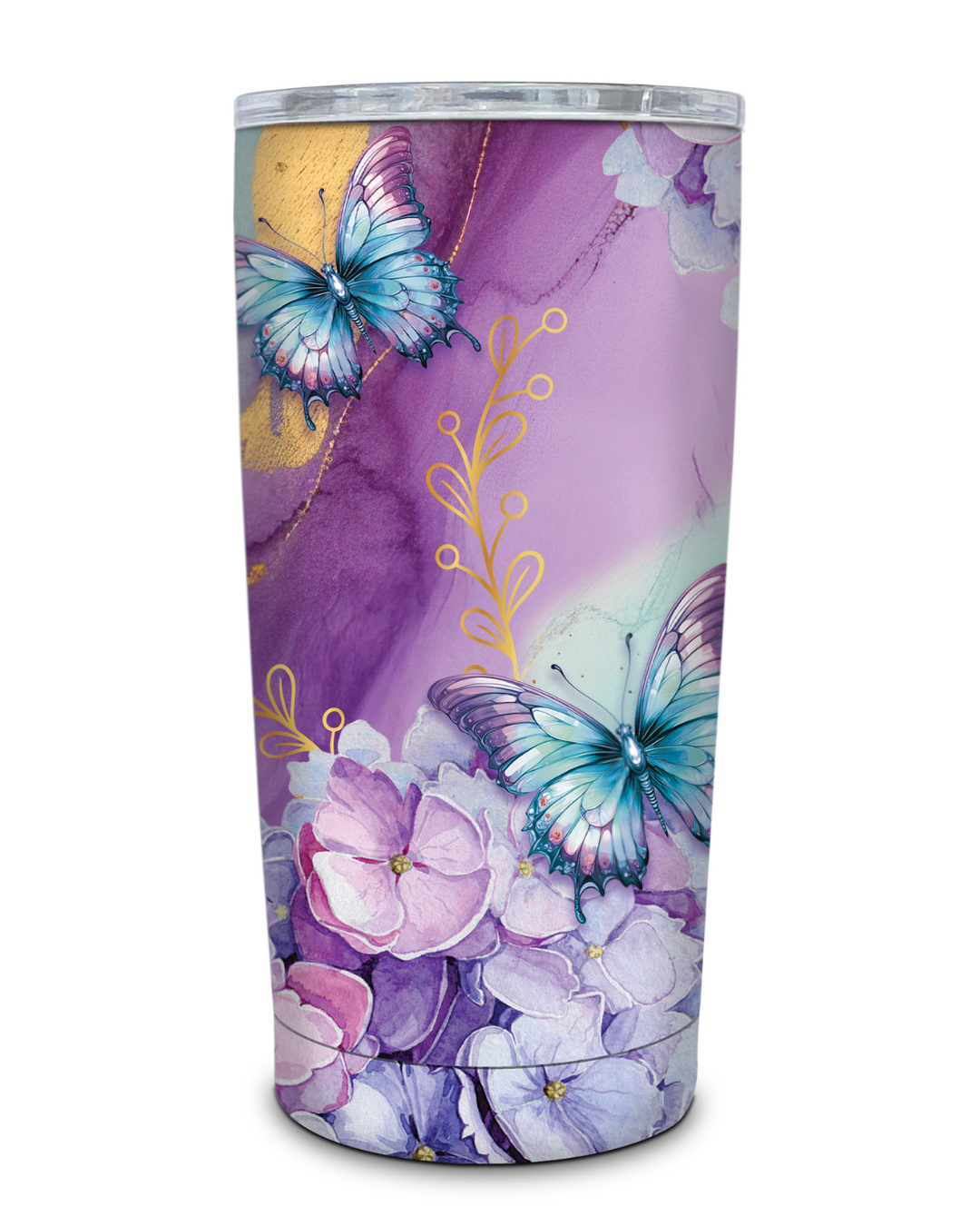 Amethyst Butterfly - Stainless Steel Travel Mug