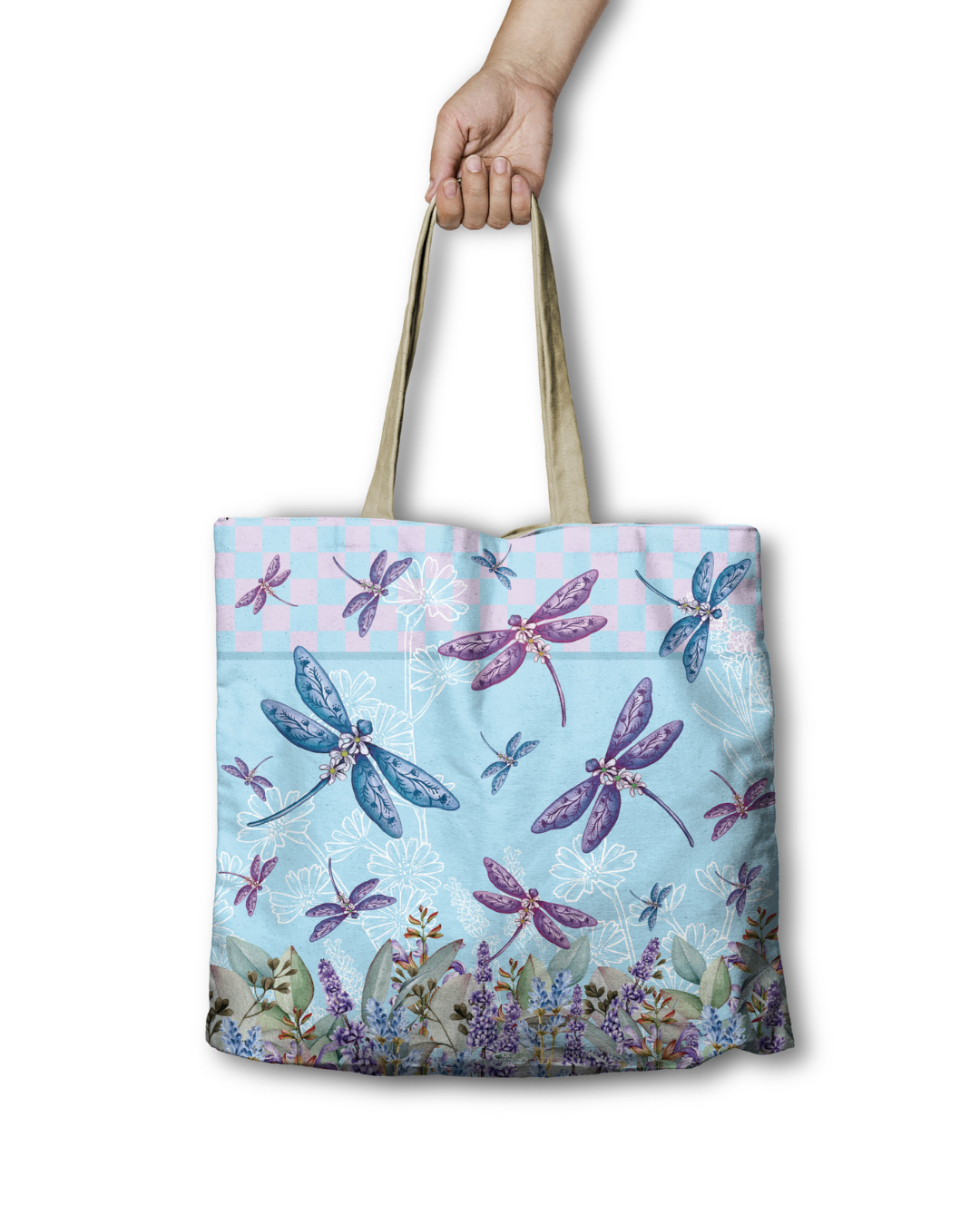 Lavender Dragonflies - Reusable Shopping Bag