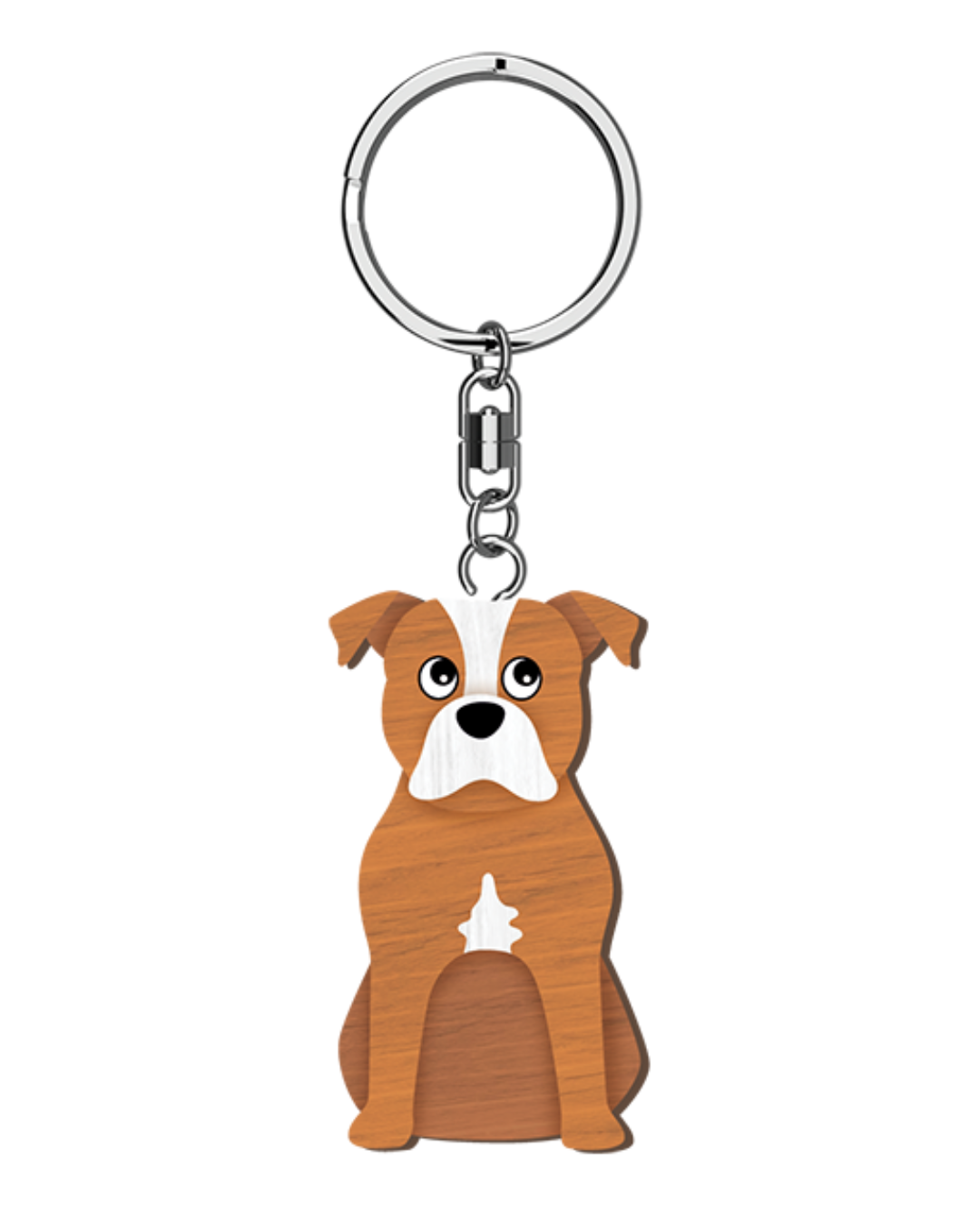 I Love My Staffy Key Ring