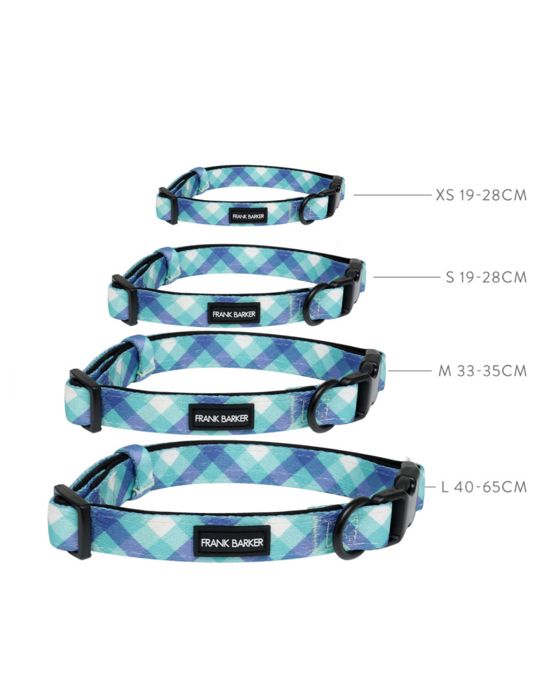 Frank Barker Teal Gingham Collar