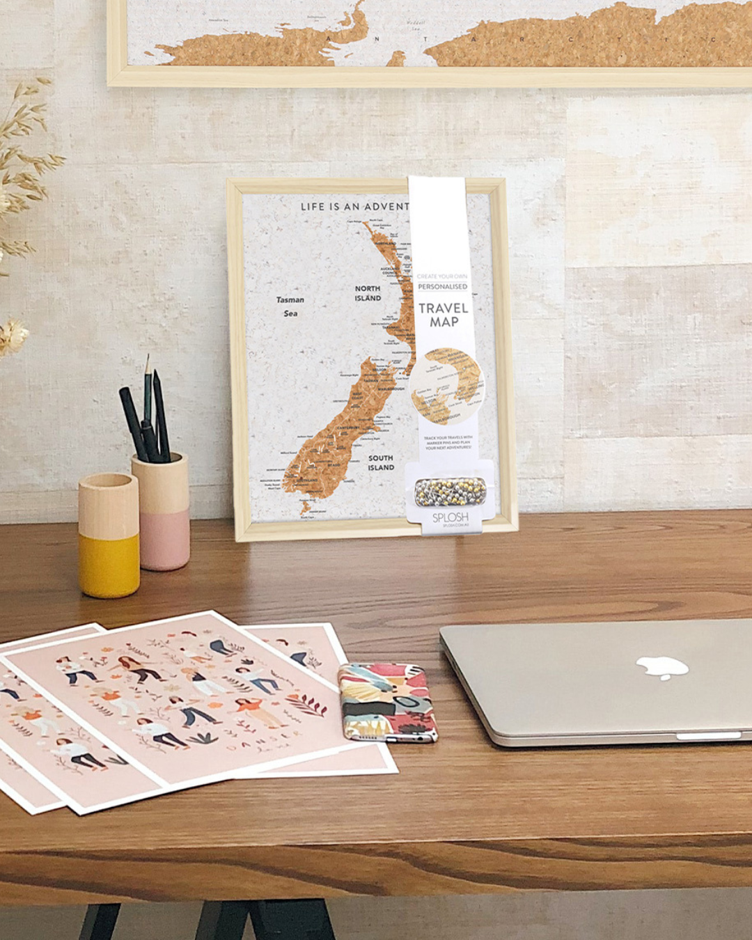 Travel Board New Zealand Desk Map