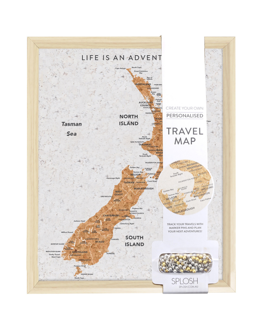 Travel Board New Zealand Desk Map