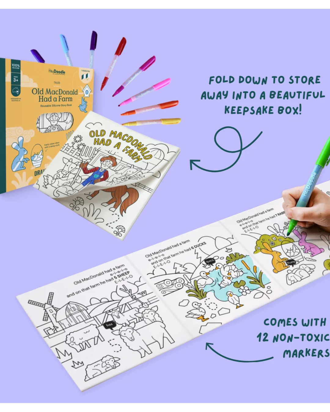 Old MacDonald Had a Farm Reusable Colouring Book