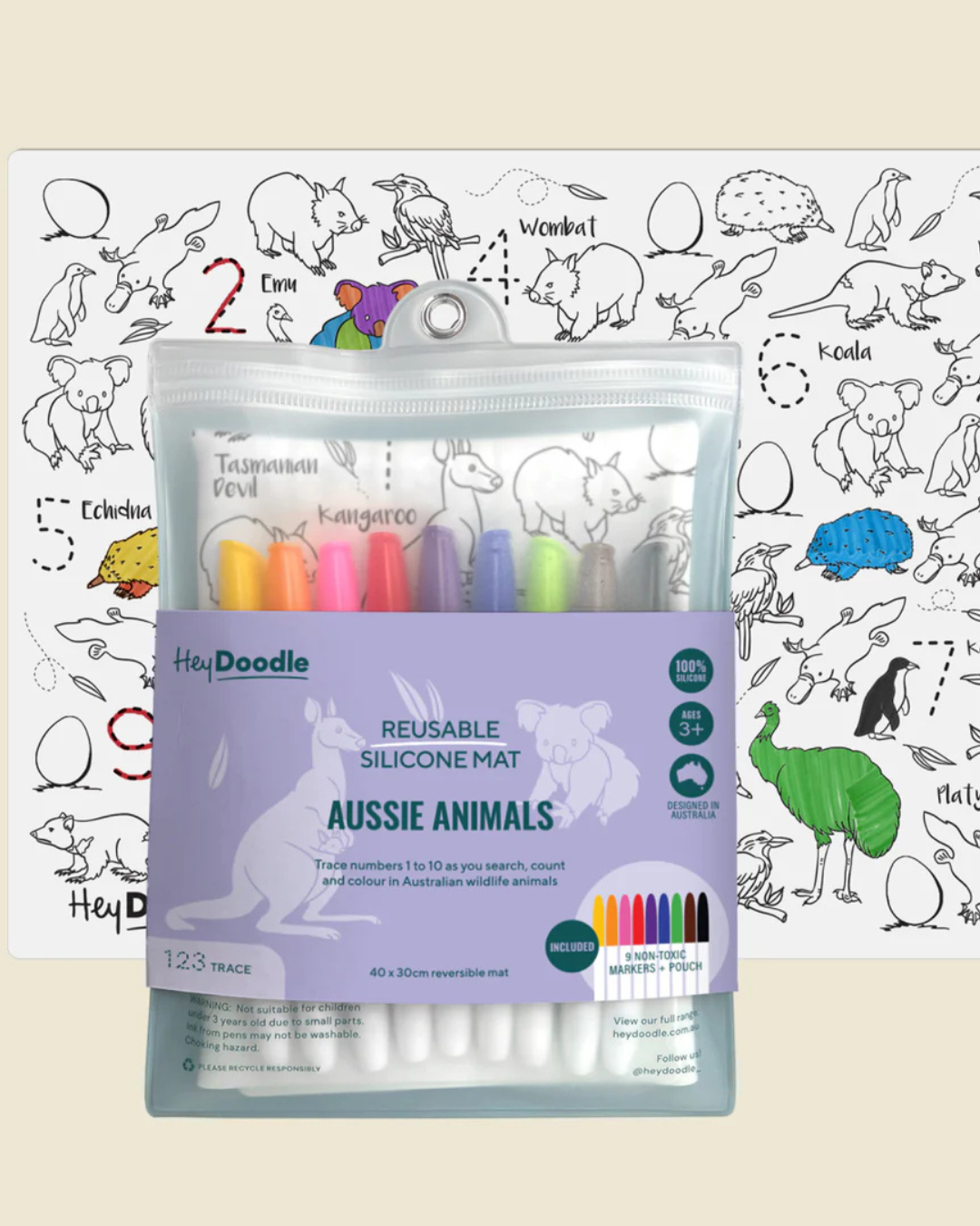 Aussie Animals Classic Colouring and Doodle Mat