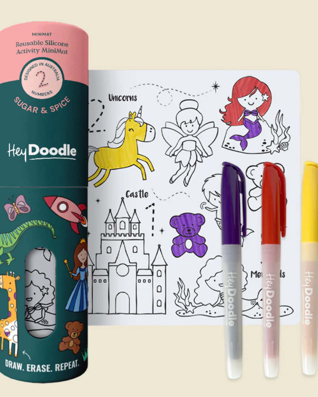 Sugar & Spice Reusable Mini Colouring and Doodle Mat