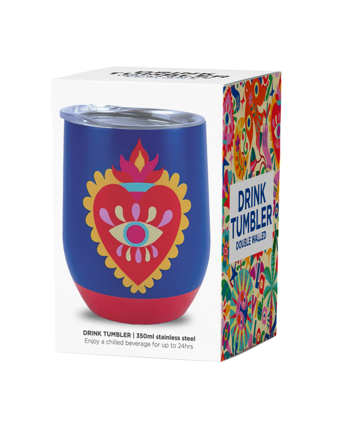 Stainless Steel Drink Tumbler Fiesta Heart