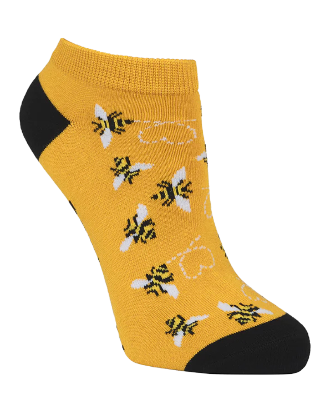 Womens Heart Bees Bamboo Ped Sock