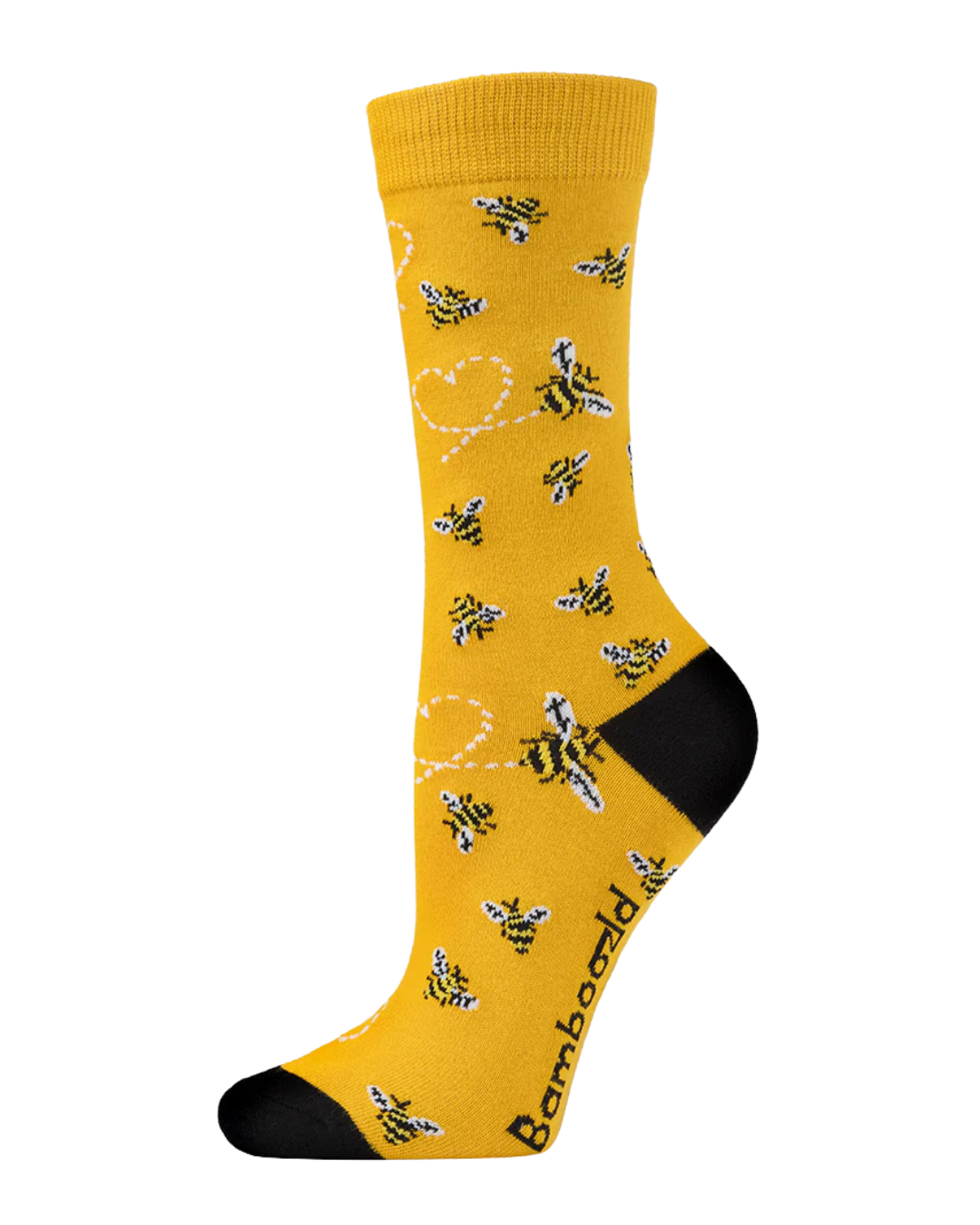 Womens Heart Bees Bamboo Sock