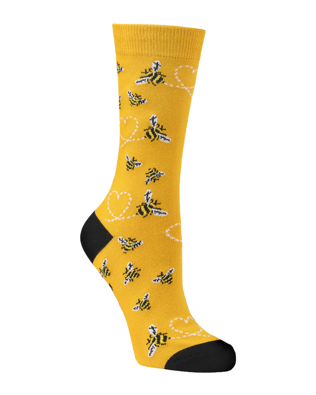 Womens Heart Bees Bamboo Sock