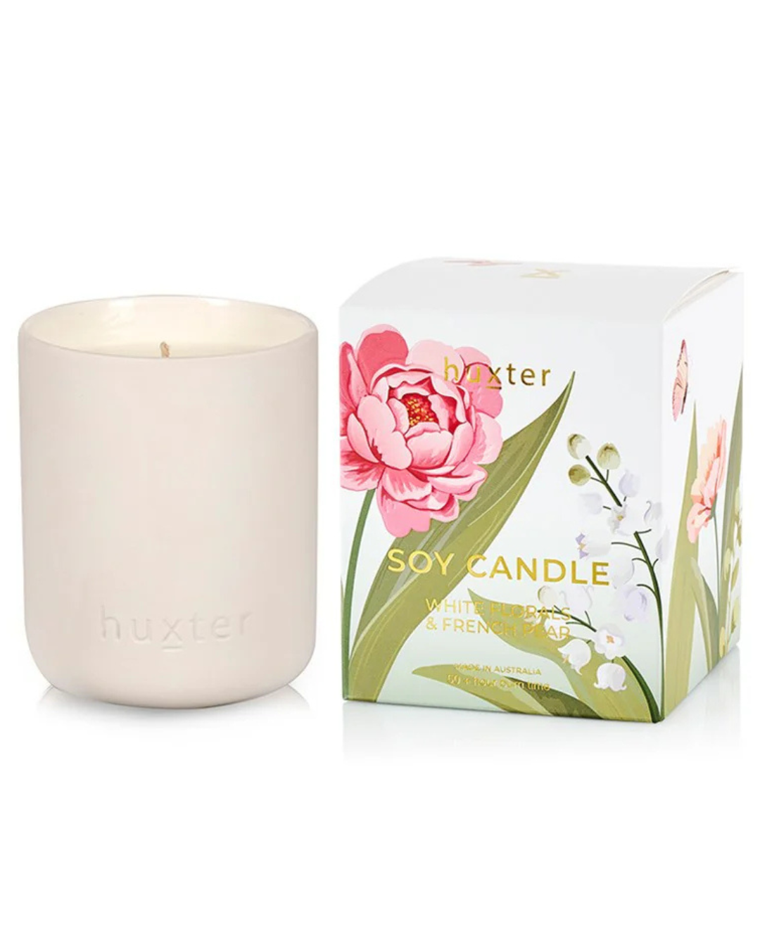 Candle Boxed - White Florals & French Pear