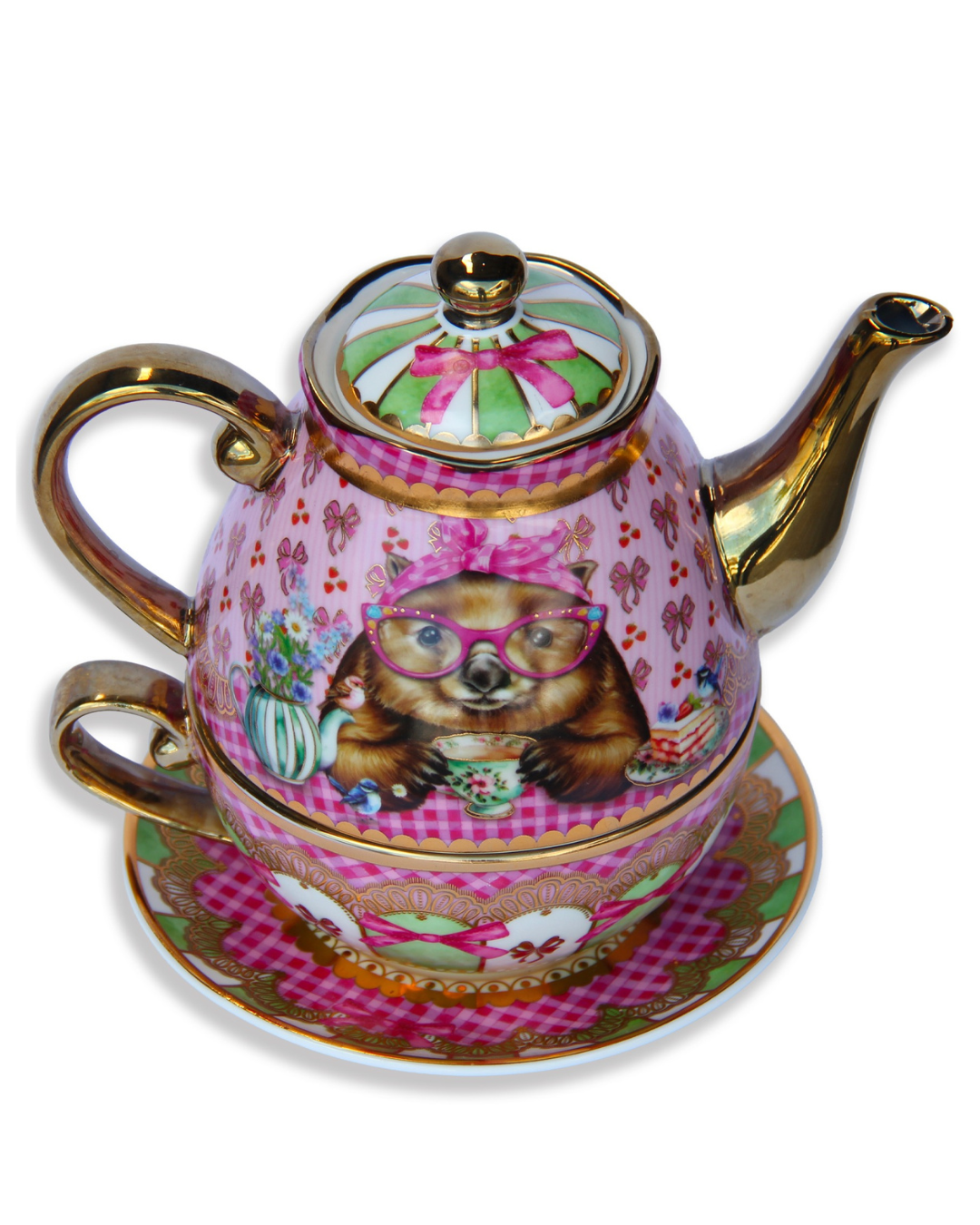 Ceramic Tea For One Set - Wonda Wombat