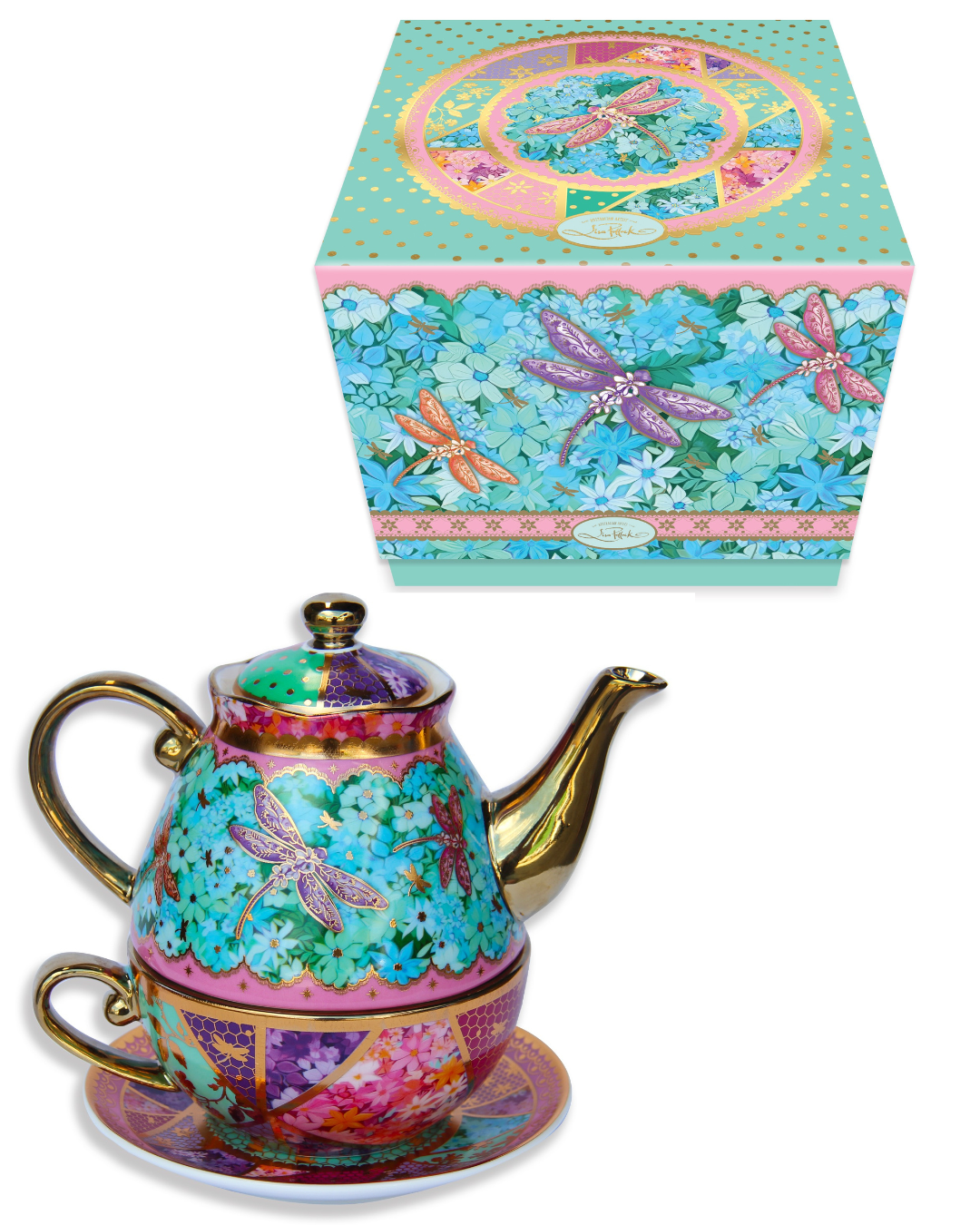 Ceramic Tea For One Set - Pretty Patchwork