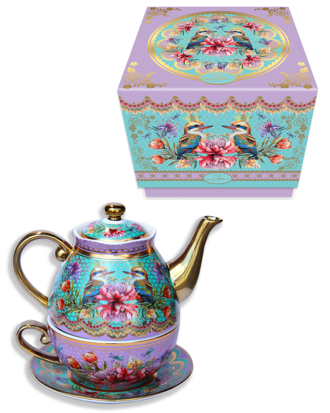 Ceramic Tea For One Set - Vintage Kooka