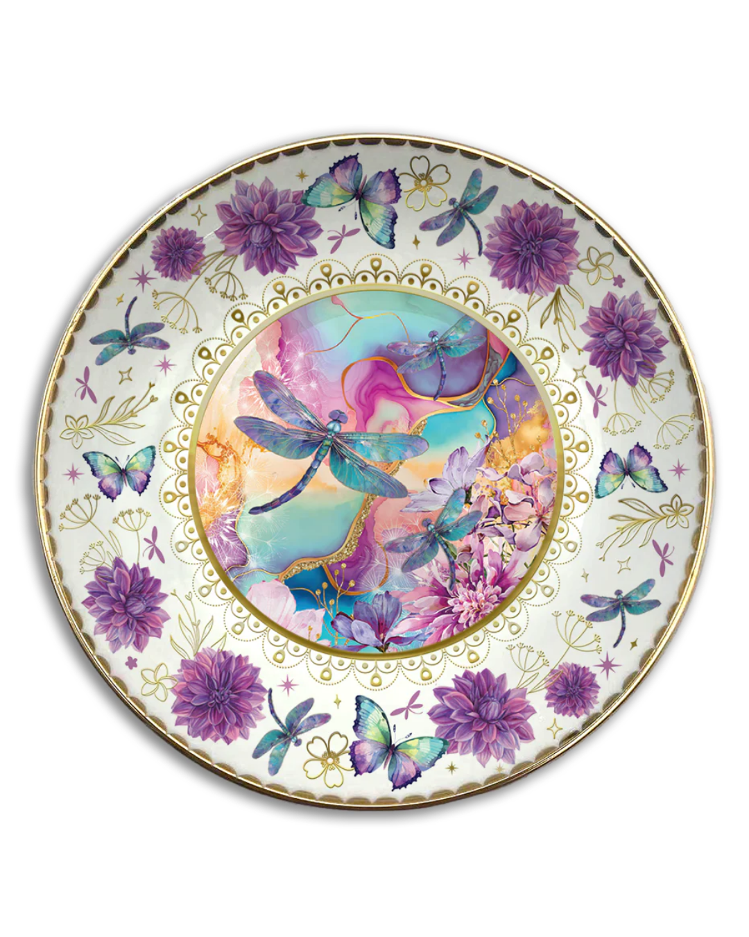 Playful Dragonflies - Ceramic Trinket Dish